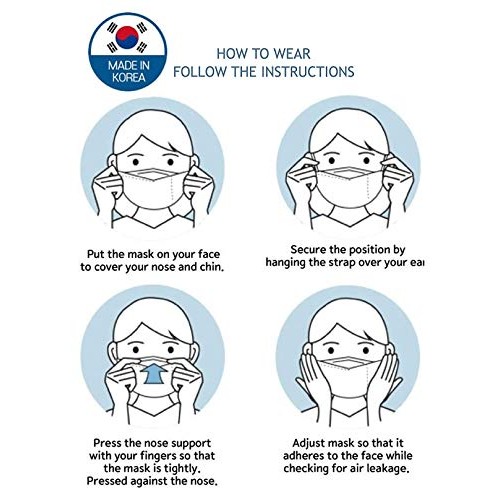 (Pack of 10) KF94 Korea Black Disposable Face Protective Masks for Adult, 10 ...