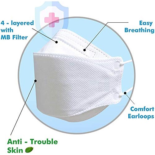 (Pack of 10) KF94 Korea Black Disposable Face Protective Masks for Adult, 10 ...