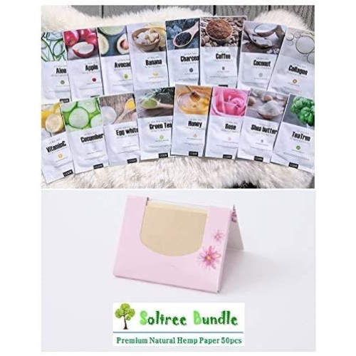 SoltreeBundle 16 Sheets Korean My Real Skin Facial Mask (16 types) Hydrating ...