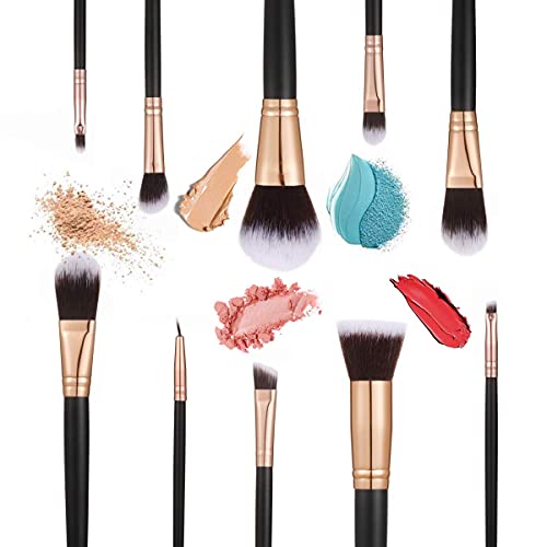 SOLVE Makeup Brushes 16 Pcs Premium Synthetic Foundation Blending Blush Conce...