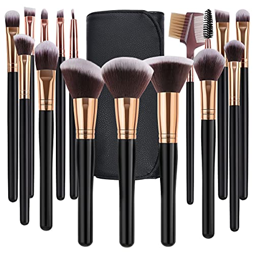 SOLVE Makeup Brushes 16 Pcs Premium Synthetic Foundation Blending Blush Conce...