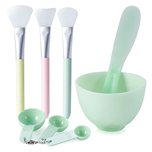 [Plastics Free]SOMIER Silicone DIY Face Mask Mixing Bowl Set Mud Clay Facial ...