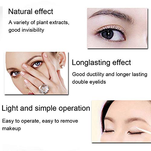 Double Eyelid Pen Glue, with Y-shaped Fork Natural Long Lasting Invisible Fal...