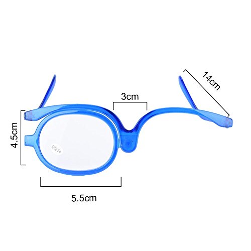 Magnifying Make up Eyeglasses, Magnify Eye Makeup Glasses Single Lens Rotatin...