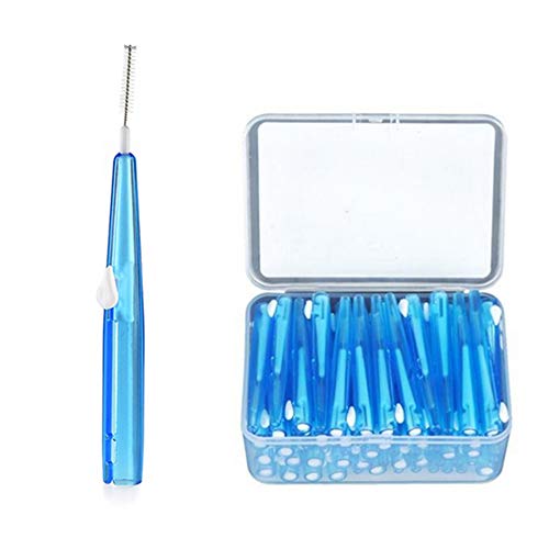 60Pcs Push-Pull Interdental Brush 0.7 MM Dental Tooth Pick Interdental Cleane...