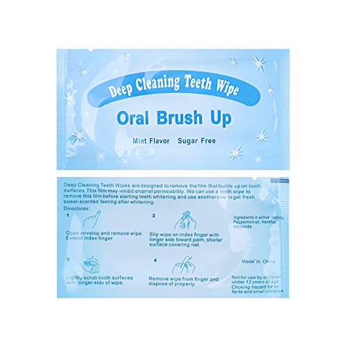 Mint-flavored oral finger wipes teeth whitening wipes oral cleaning wipe (100...