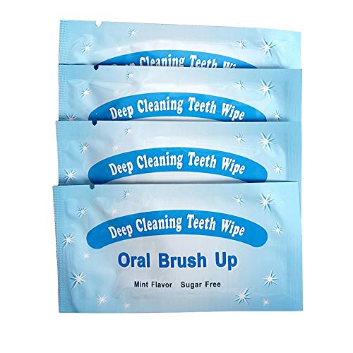 Mint-flavored oral finger wipes teeth whitening wipes oral cleaning wipe (100...