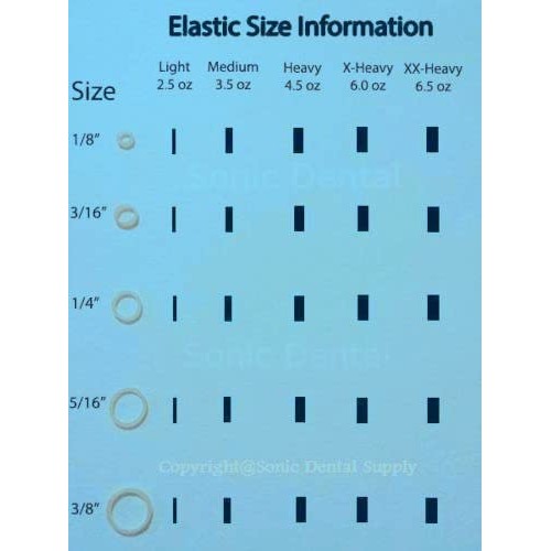 Sonic Dental - Amber 1/4" X-Heavy 6.5 oz - Orthodontic Elastic - Braces - Den...