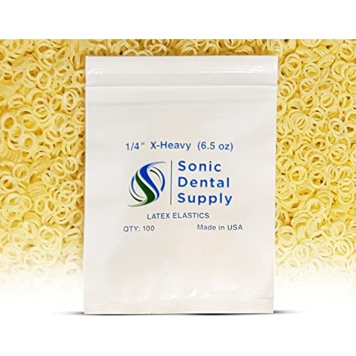 Sonic Dental - Amber 1/4" X-Heavy 6.5 oz - Orthodontic Elastic - Braces - Den...