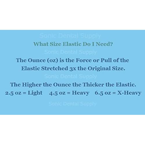 Sonic Dental - Clear Non Latex 1/4" Heavy 4.5 oz - Orthodontic Elastic - Brac...