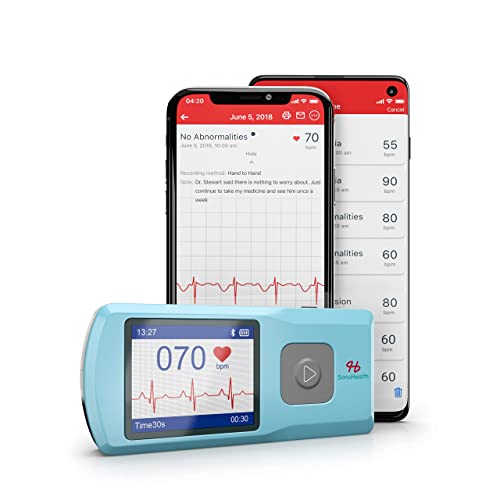 SonoHealth Portable EKG Heart Rate Monitor | Wireless Handheld Home ECG Cardi...