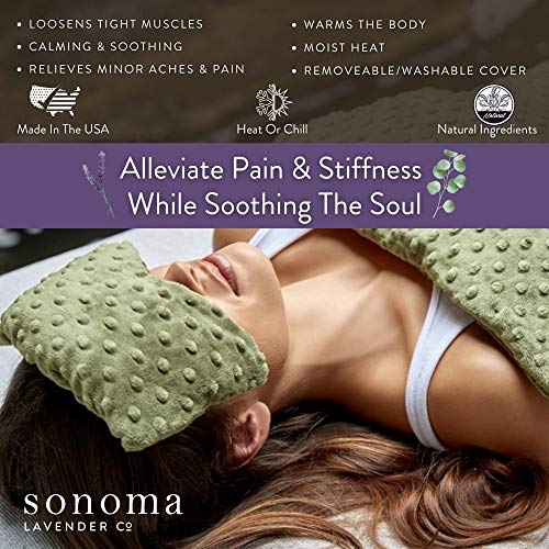 Sonoma Lavender Spa Mask, Heatable/Chillable Aromatherapy Eye Pillow with Lav...
