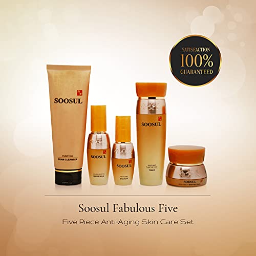 Soosul Fabulous Five Piece Anti-Aging Skin Care Set | Foam Cleanser, Skin Ton...