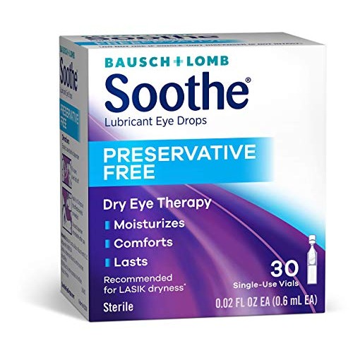 Bausch + Lomb Soothe Preservative-Free Lubricant Eye Drops, Box of 28 Single ...