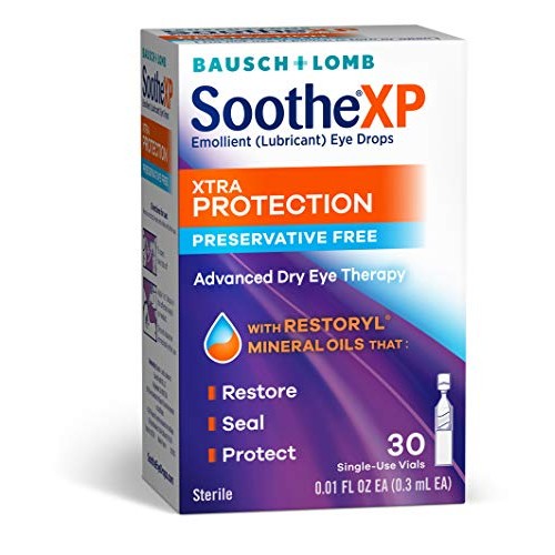 Eye Drops by Bausch & Lomb, Lubricant Relief for Dry Eyes, Soothe XP, Preserv...