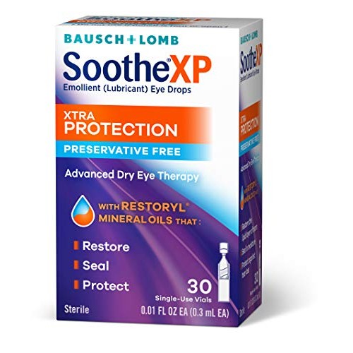 Eye Drops by Bausch & Lomb, Lubricant Relief for Dry Eyes, Soothe XP, Preserv...