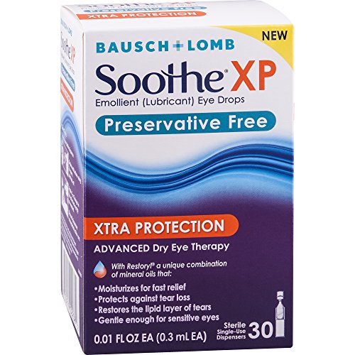 Eye Drops by Bausch & Lomb, Lubricant Relief for Dry Eyes, Soothe XP, Preserv...