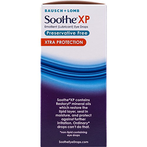 Eye Drops by Bausch & Lomb, Lubricant Relief for Dry Eyes, Soothe XP, Preserv...