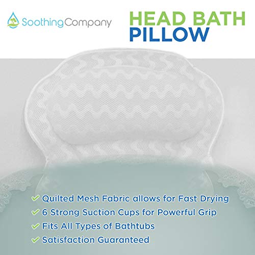 Bath Pillow by Soothing Company | Bathtub Cushion for Neck, Head, Shoulder an...