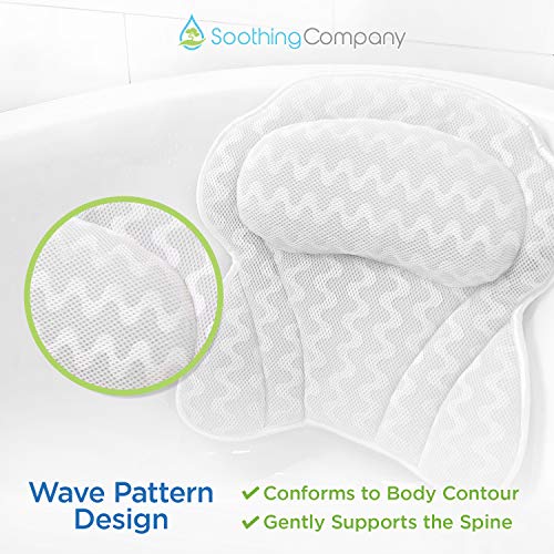 Bath Pillow by Soothing Company | Bathtub Cushion for Neck, Head, Shoulder an...