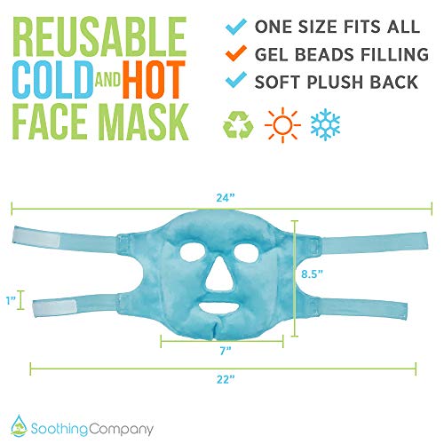 Hot and Cold Gel Face Mask by Soothing Company - Pain Relief for Migraines - ...