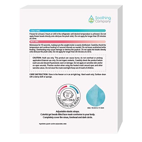 Hot and Cold Gel Face Mask by Soothing Company - Pain Relief for Migraines - ...