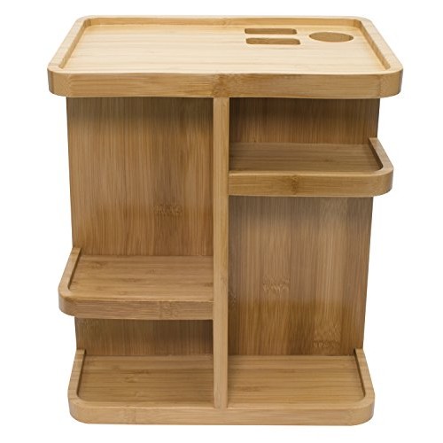Sorbus 360° Bamboo Cosmetic Organizer, Multi-Function Storage Carousel for Ma...