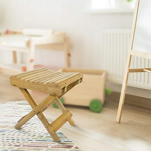 Sorbus Bamboo Folding Step Stool Bench - for Shaving, Shower Foot Rest, Bath ...