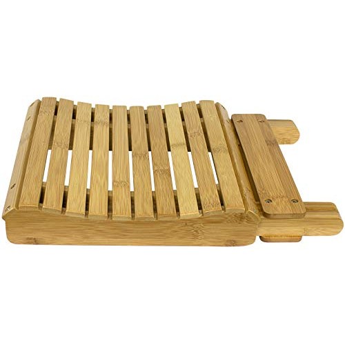 Sorbus Bamboo Folding Step Stool Bench - for Shaving, Shower Foot Rest, Bath ...