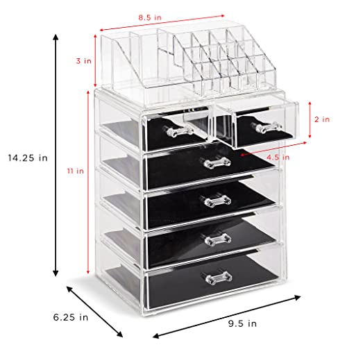 Sorbus Cosmetic Makeup and Jewelry Storage Case Display - Spacious Design - G...