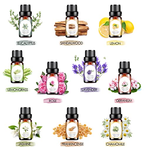 Essential Oils Set - 20x10ml Aromatherapy Essential Oil Kit for Diffuser, Mas...