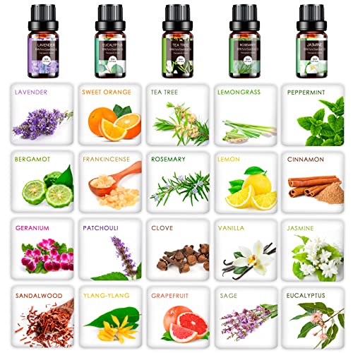 Essential Oils Set - 20x5ml Pure Essential Oils Kit for Diffuser, Humidifier,...