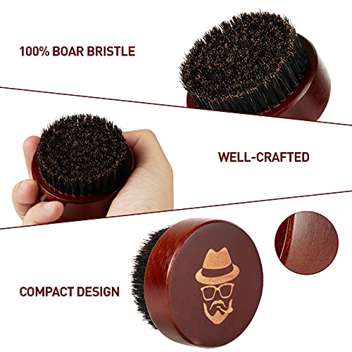Beard Brush, 100% Boar Bristle Black Walnut Wood Beard Comb Brush for Men To ...