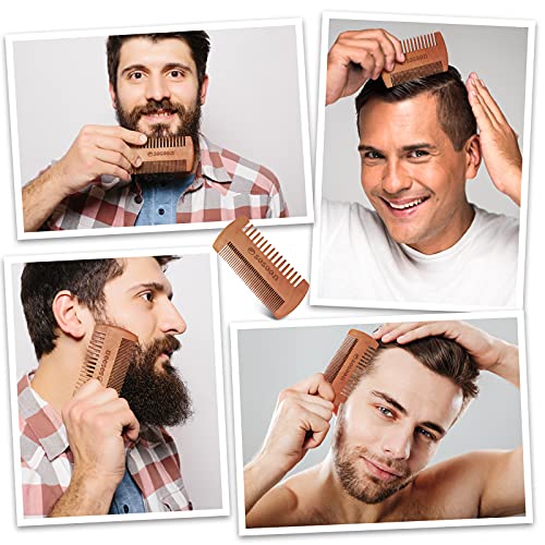 Beard Brush, 100% Boar Bristle Black Walnut Wood Beard Comb Brush for Men To ...