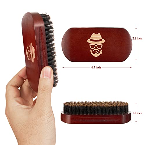 Beard Brush, 100% Boar Bristle Natural Black Walnut Wood Beard Comb Hair Must...