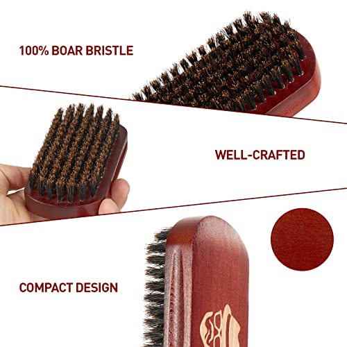 Beard Brush, 100% Boar Bristle Natural Black Walnut Wood Beard Comb Hair Must...