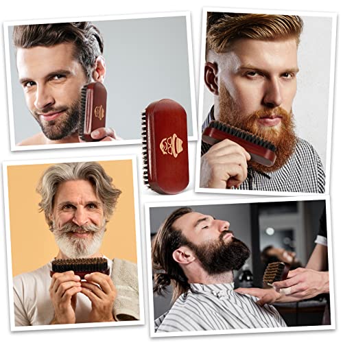 Beard Brush, 100% Boar Bristle Natural Black Walnut Wood Beard Comb Hair Must...