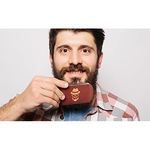 Beard Brush, 100% Boar Bristle Natural Black Walnut Wood Beard Comb Hair Must...
