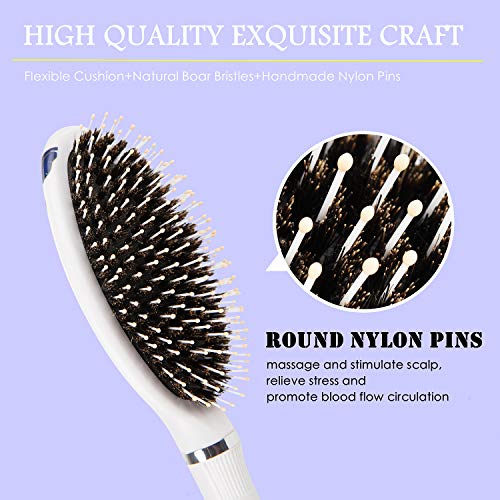 Hair Brush, Boar Bristle Hair Brushes for Women Kids Thick Curly Wet Dry Hair...