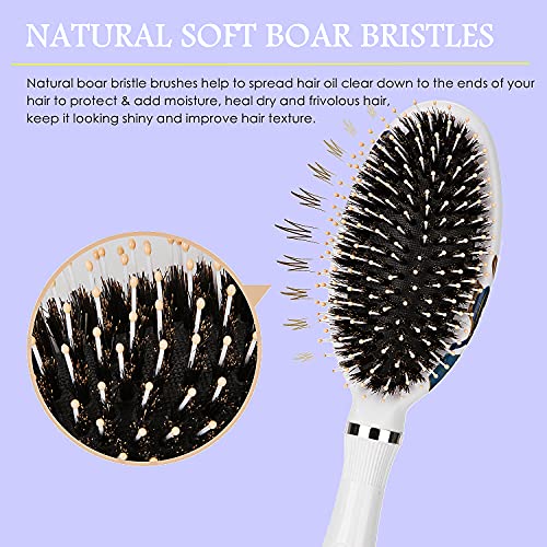 Hair Brush, Boar Bristle Hair Brushes for Women Kids Thick Curly Wet Dry Hair...
