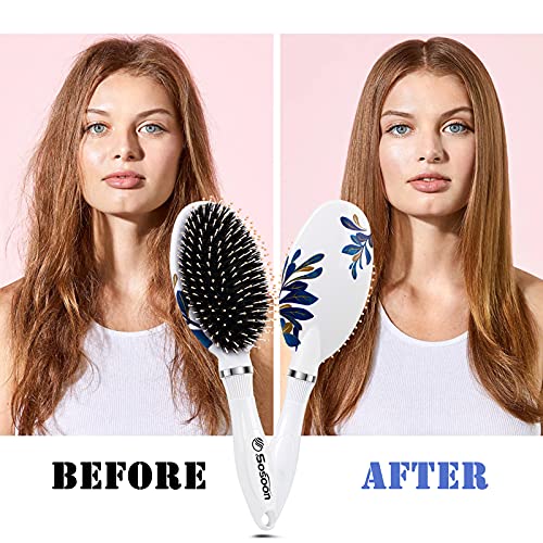 Hair Brush, Boar Bristle Hair Brushes for Women Kids Thick Curly Wet Dry Hair...