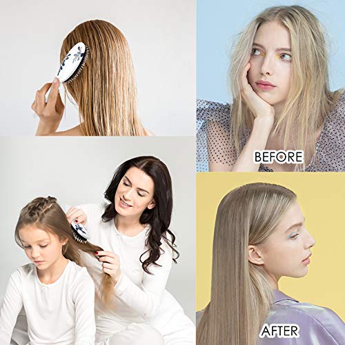 Hair Brush, Boar Bristle Hair Brushes for Women Kids Thick Curly Wet Dry Hair...