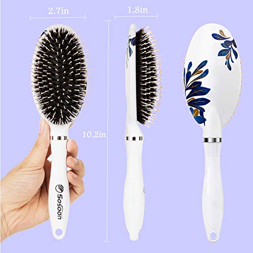 Hair Brush, Boar Bristle Hair Brushes for Women Kids Thick Curly Wet Dry Hair...