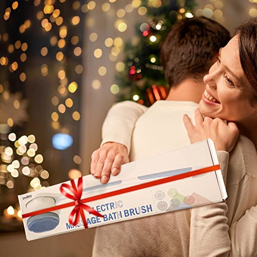 SoulBay Electric Body Brush with 5 Attachments: Rechargeable Back Brush IPX7 ...