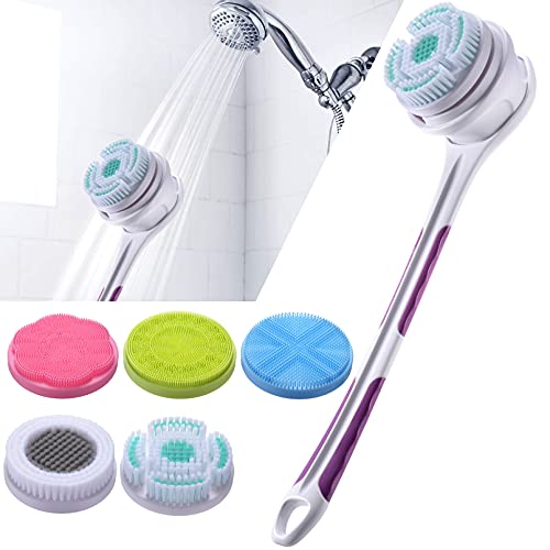 SoulBay Electric Body Brush with 5 Attachments: Rechargeable Back Brush IPX7 ...