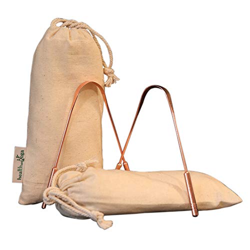 Copper Tongue Cleaners with Comfort Grip – Pure Copper – 2 Pack with 2 Hygien...