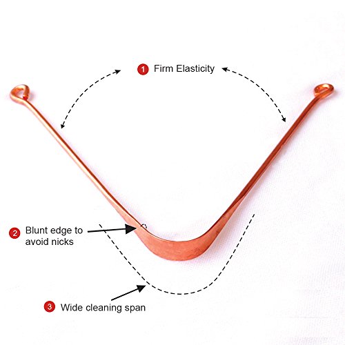 HealthAndYoga(TM) Copper Tongue Cleaners - Relief from Bad Breath - Oral Hygi...