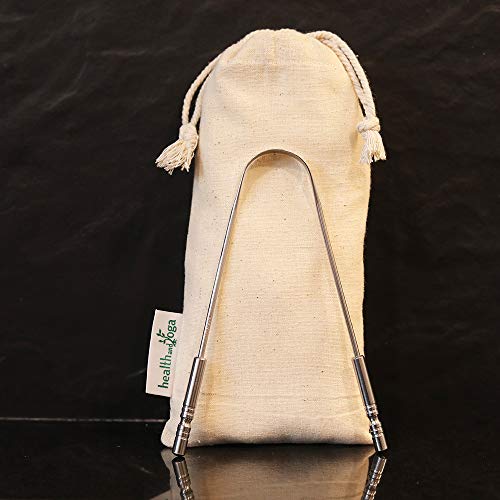 HealthAndYoga(TM) Tongue Cleaner Scraper - Hygienic Seal-Pack – Surgical Grad...