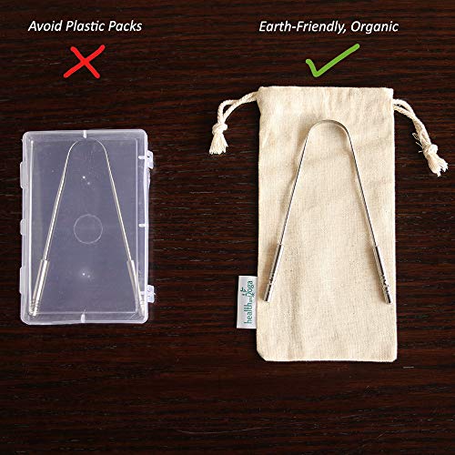 HealthAndYoga(TM) Tongue Cleaner Scraper - Hygienic Seal-Pack – Surgical Grad...
