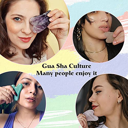 Gua Sha Facial Tool, Jade Stone Gua Sha Scraping Massage Tool for SPA Acupunc...